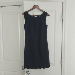 J. Crew Factory Navy Scallop Hen Cut Dress